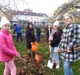 Podzimní úklid školní zahrady - Pekařská, listopad